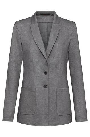 Greiff Dames jersey lange blazer RF Casual lichtgrijs melange