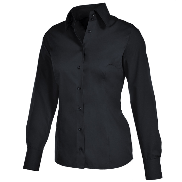 Giovanni Capraro Shirt Dames Zwart Lange Mouw Button Under